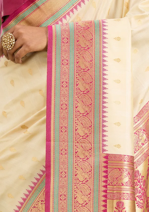 Off_White_Zariwork_Gold_Silk_Saree