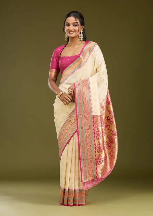 Off_White_Zariwork_Gold_Silk_Saree
