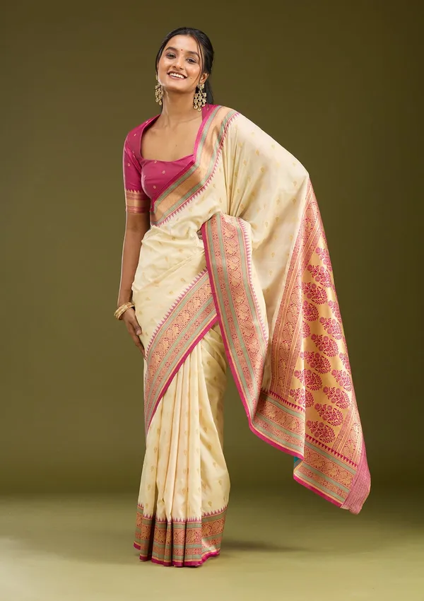 Off_White_Zariwork_Gold_Silk_Saree