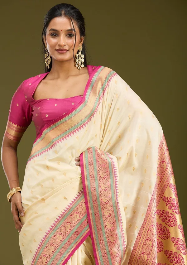 Off_White_Zariwork_Gold_Silk_Saree