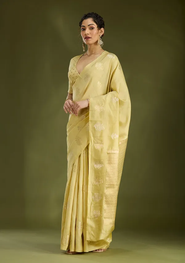 Gold_Zariwork_Silver_Pure_Silk_Saree