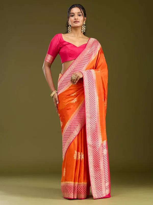 Orange_Zariwork_Silver_Art_Silk_Saree
