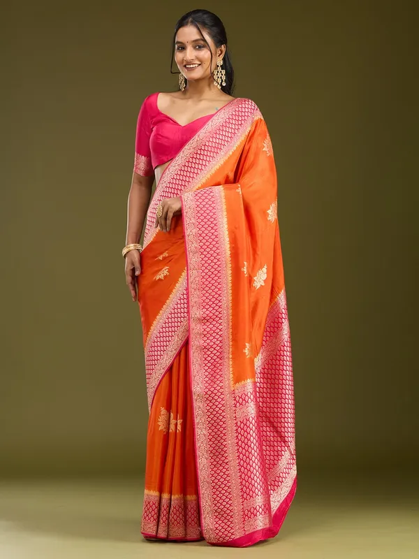Orange_Zariwork_Silver_Art_Silk_Saree