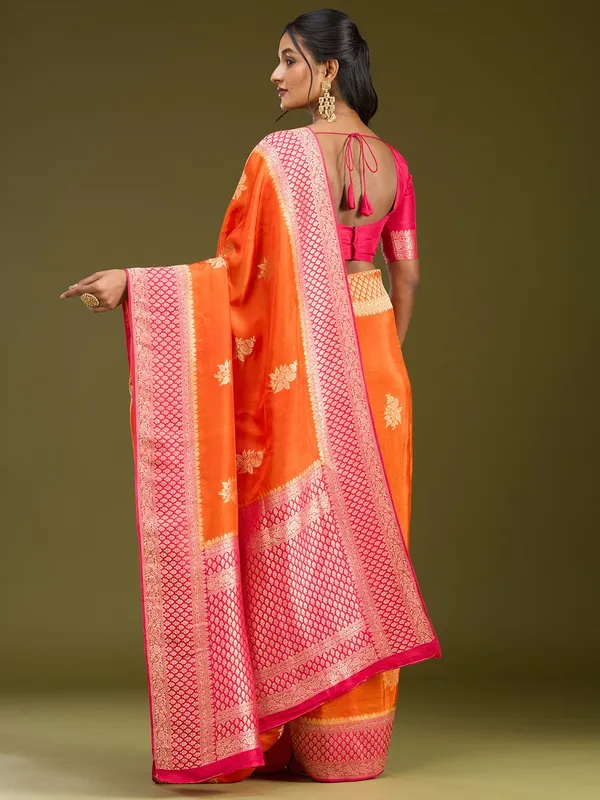 Orange_Zariwork_Silver_Art_Silk_Saree