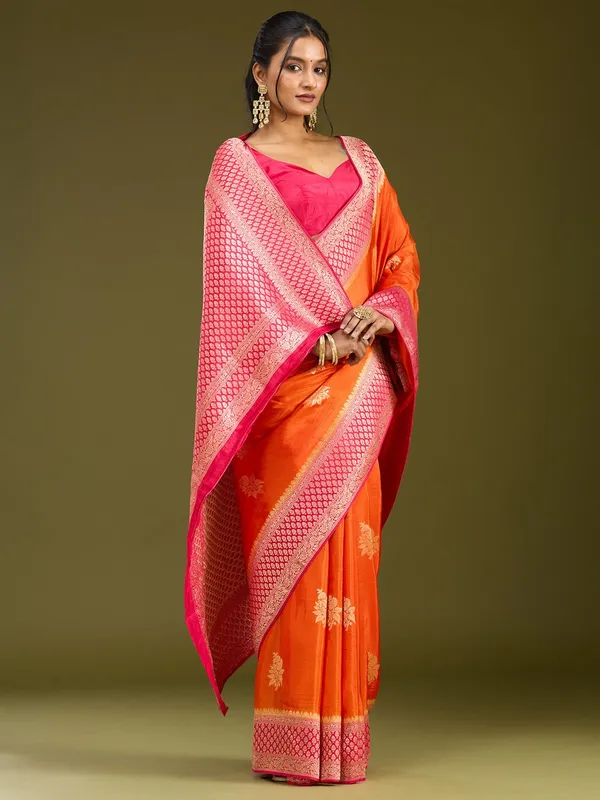 Orange_Zariwork_Silver_Art_Silk_Saree