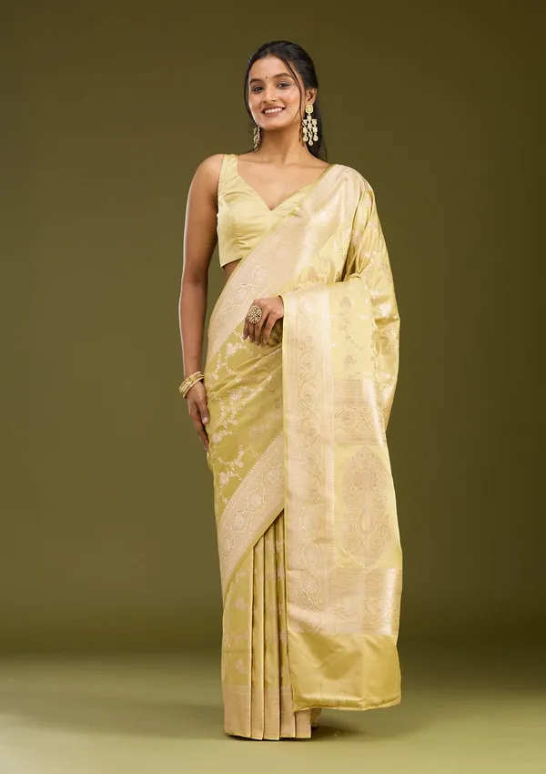 Pista_Green_Zariwork_Gold_Art_Silk_Saree