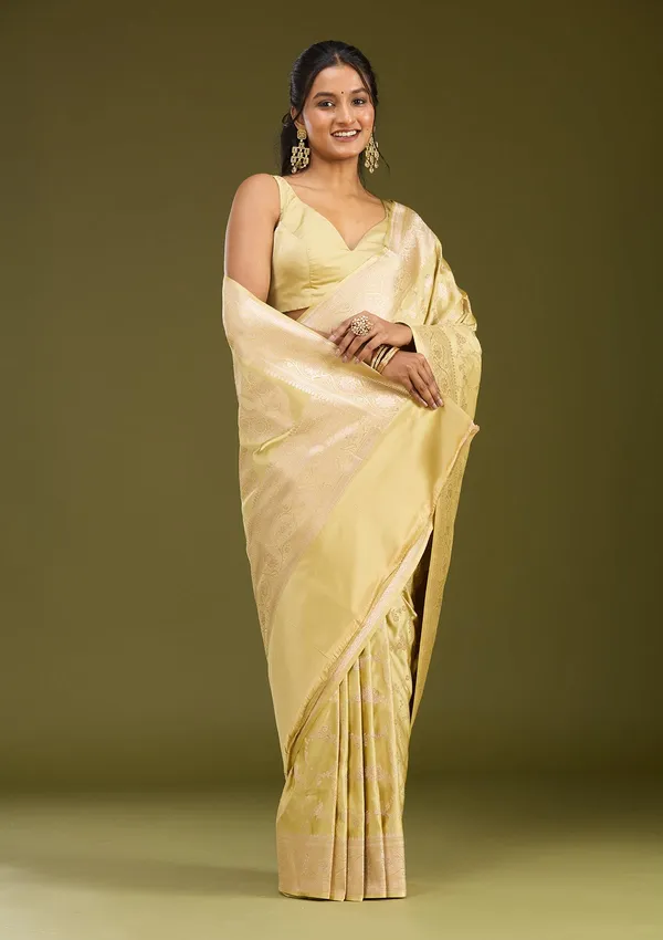Pista_Green_Zariwork_Gold_Art_Silk_Saree