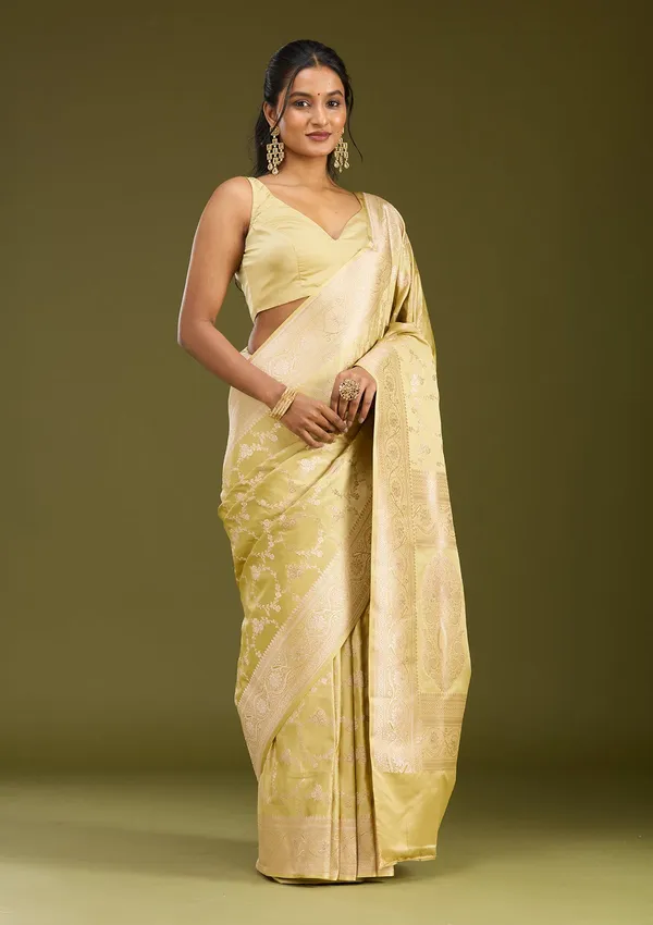 Pista_Green_Zariwork_Gold_Art_Silk_Saree