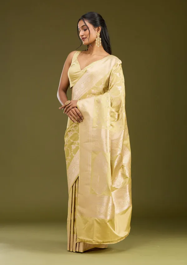 Pista_Green_Zariwork_Gold_Art_Silk_Saree