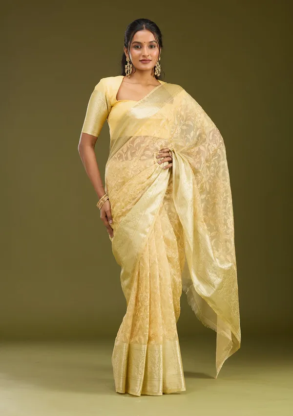 Beige_Zariwork_Gold_Silk_Saree