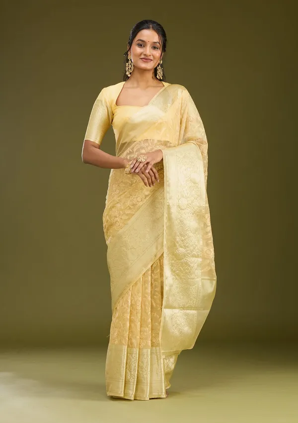 Beige_Zariwork_Gold_Silk_Saree