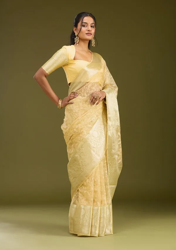 Beige_Zariwork_Gold_Silk_Saree