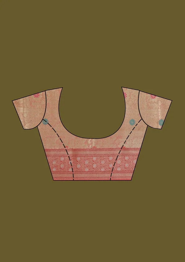 Peach_Zariwork_Gold_Tissue_Silk_Saree
