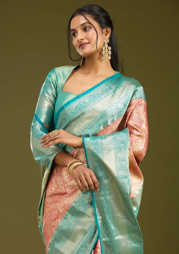 Orange_Zariwork_Gold_Silk_Saree
