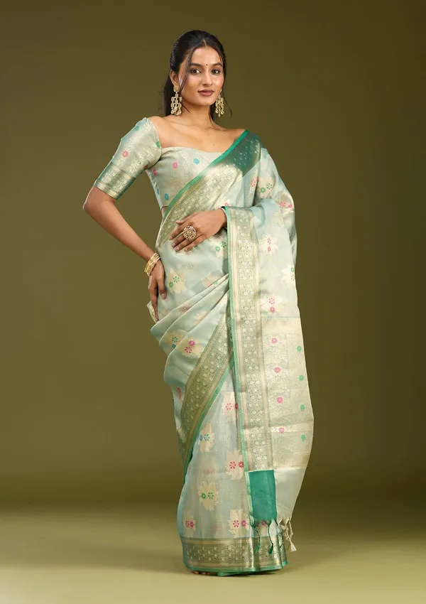 Sea_Green_Zariwork_Gold_Tissue_Silk_Saree