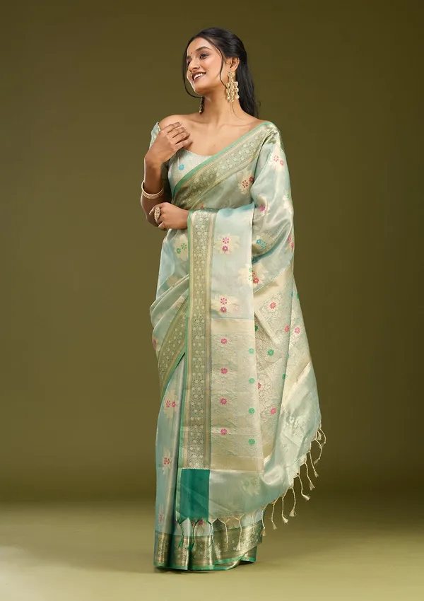 Sea_Green_Zariwork_Gold_Tissue_Silk_Saree