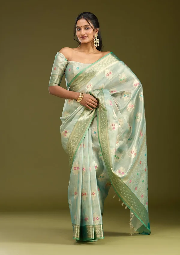 Sea_Green_Zariwork_Gold_Tissue_Silk_Saree