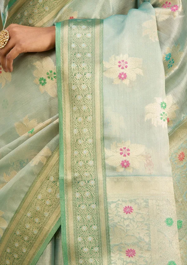 Sea_Green_Zariwork_Gold_Tissue_Silk_Saree