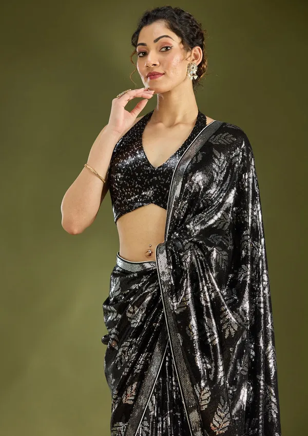 Black_Sequins_Georgette_Saree