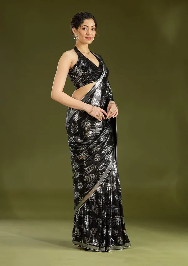 Black_Sequins_Georgette_Saree