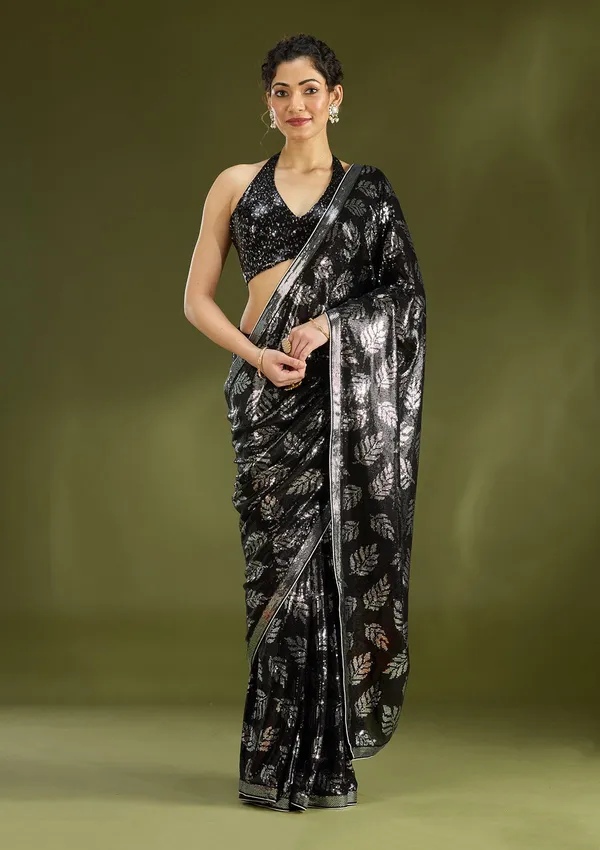 Black_Sequins_Georgette_Saree