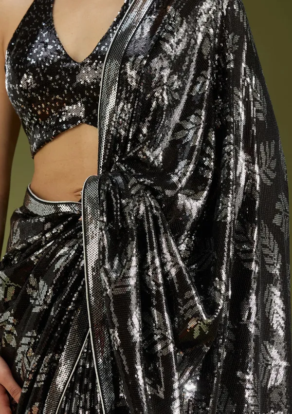 Black_Sequins_Georgette_Saree