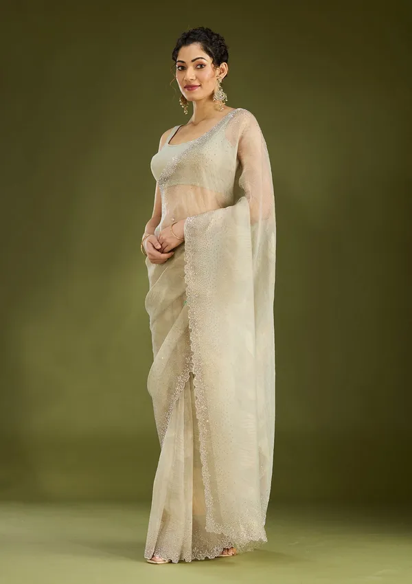 Off_White_Stonework_Gold_Tissue_Saree