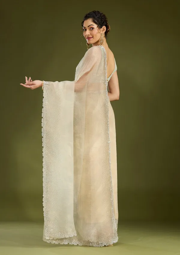 Off_White_Stonework_Gold_Tissue_Saree