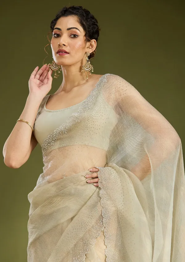 Off_White_Stonework_Gold_Tissue_Saree