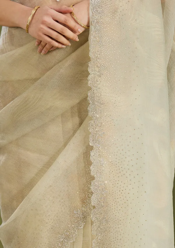 Off_White_Stonework_Gold_Tissue_Saree