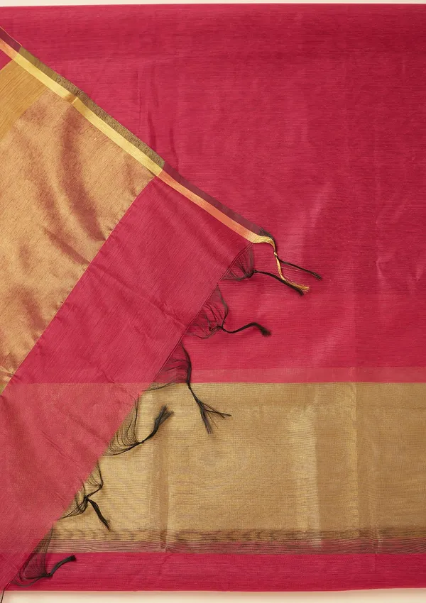 Magenta_Pink_Zariwork_Gold_Tissue_Unstitched_Salwar_Suit