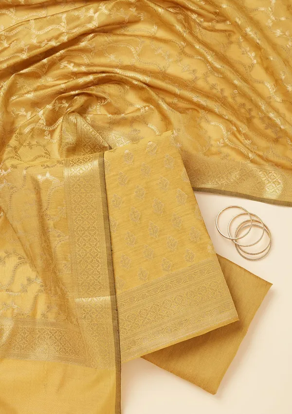 Mustard_Zariwork_Gold_Silk_Unstitched_Salwar_Suit