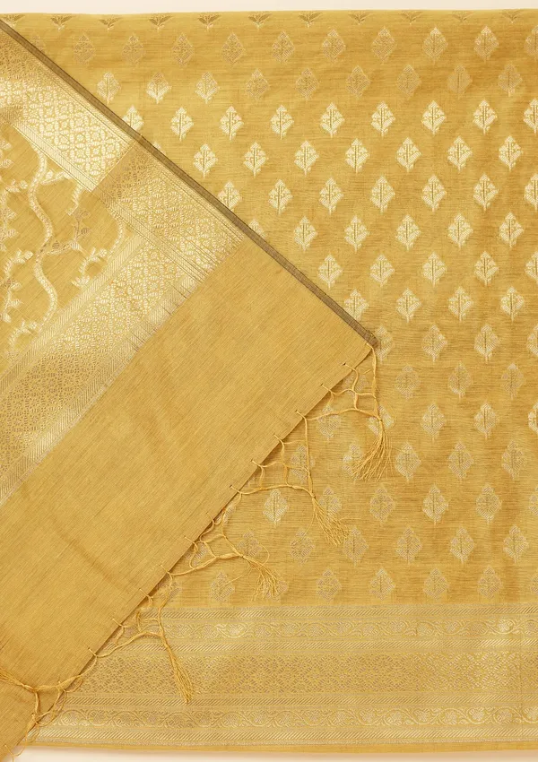 Mustard_Zariwork_Gold_Silk_Unstitched_Salwar_Suit