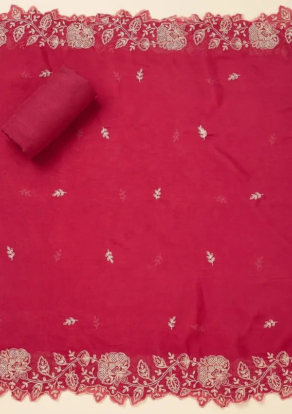 Wine_Zariwork_Gold_Chinon_Unstitched_Salwar_Suit