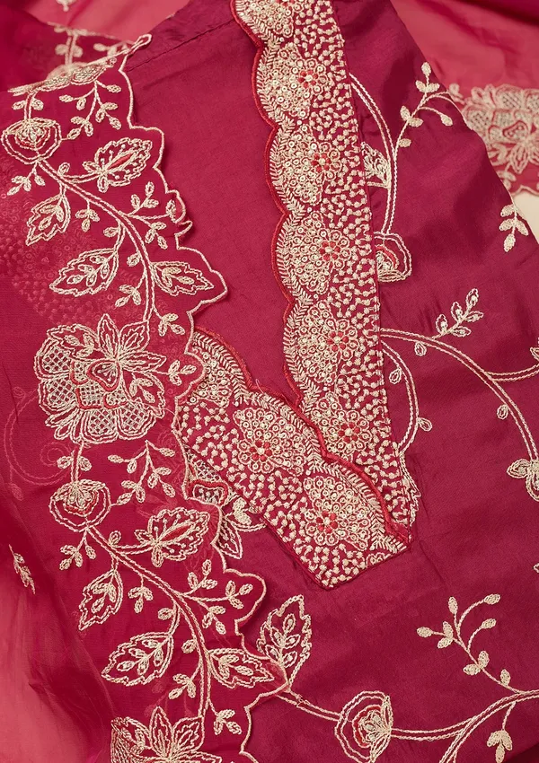 Wine_Zariwork_Gold_Chinon_Unstitched_Salwar_Suit