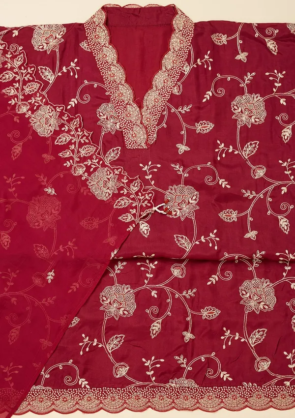 Red_Zariwork_Gold_Chinon_Unstitched_Salwar_Suit