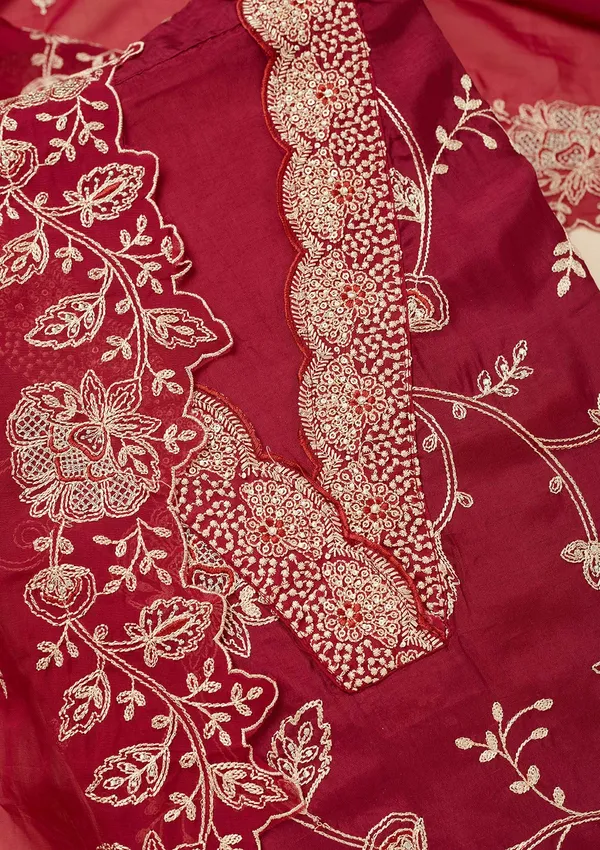 Red_Zariwork_Gold_Chinon_Unstitched_Salwar_Suit