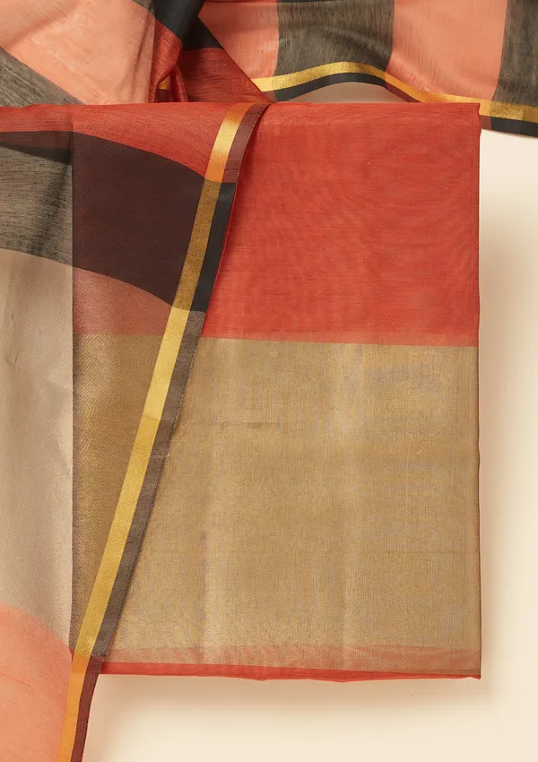 Rust_Zariwork_Gold_Tissue_Unstitched_Salwar_Suit