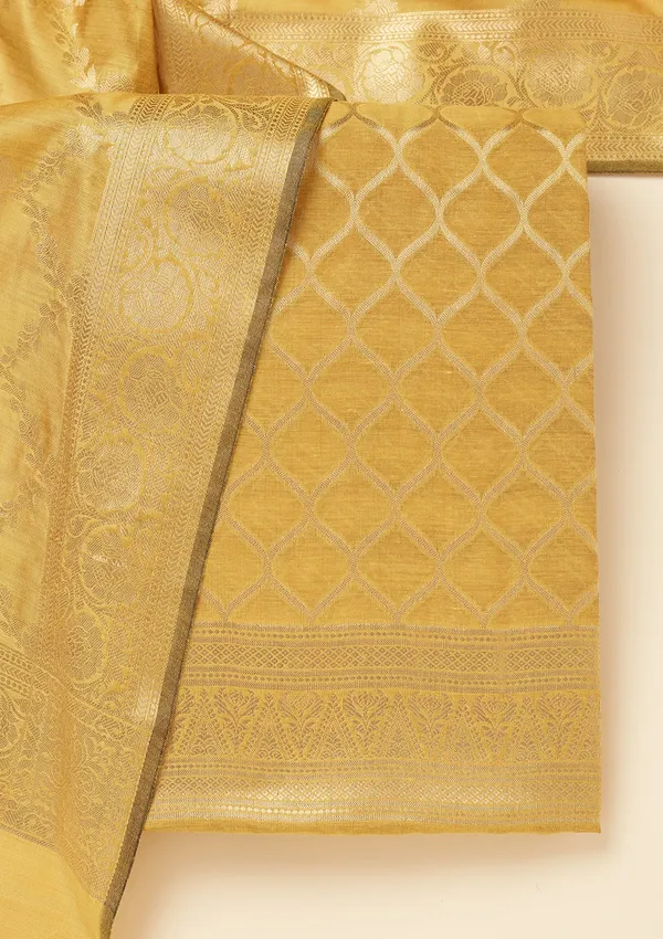Lime_Green_Zariwork_Gold_Silk_Unstitched_Salwar_Suit