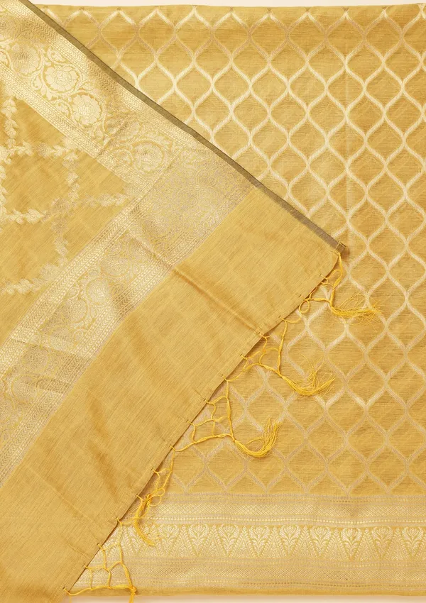 Lime_Green_Zariwork_Gold_Silk_Unstitched_Salwar_Suit