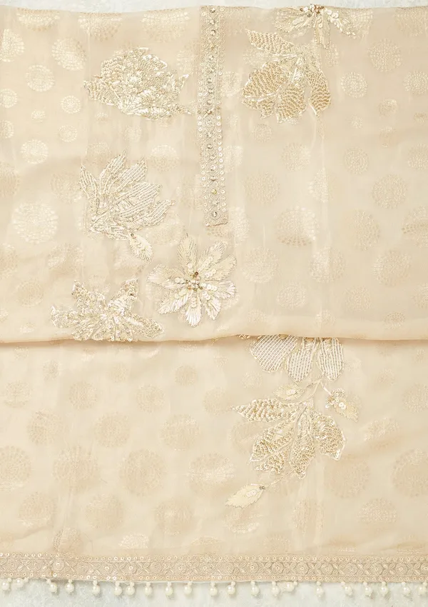 Beige_Zariwork_Gold_Tissue_Unstitched_Salwar_Suit