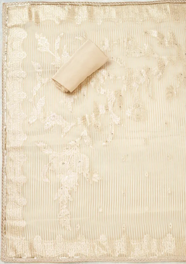 Beige_Zariwork_Gold_Tissue_Unstitched_Salwar_Suit