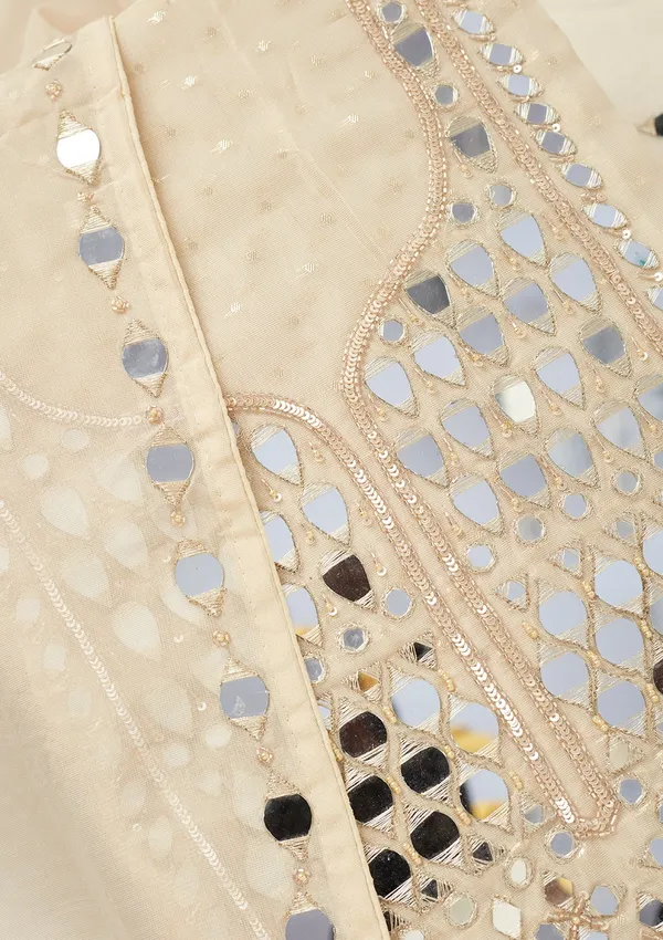 Beige_Mirrorwork_Tissue_Unstitched_Salwar_Suit