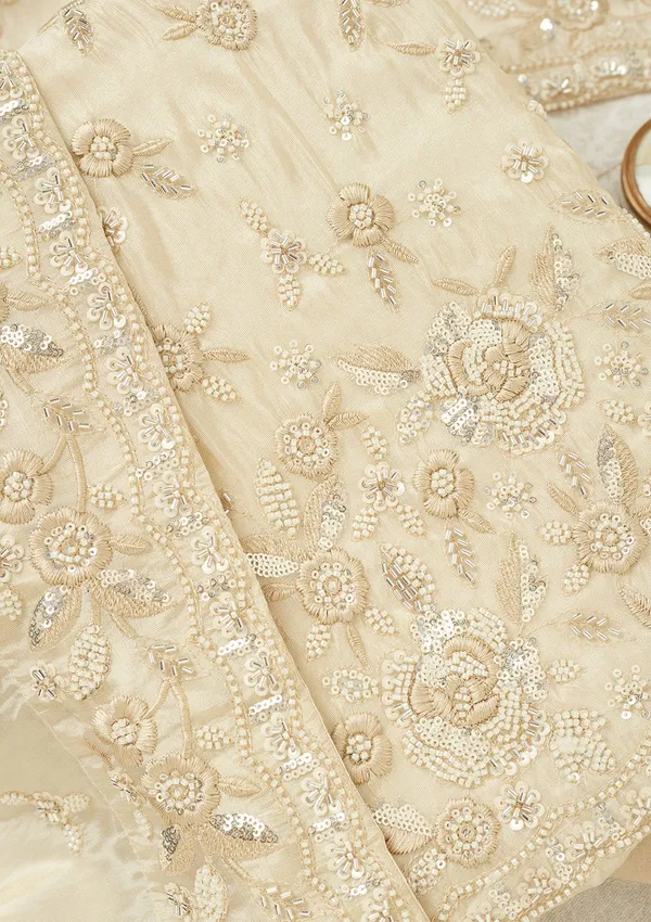 Cream_Silver_Stonework_Tissue_Unstitched_Salwar_Suit