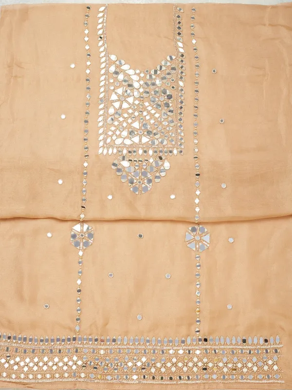 Light_Brown_Mirrorwork_Tissue_Unstitched_Salwar_Suit