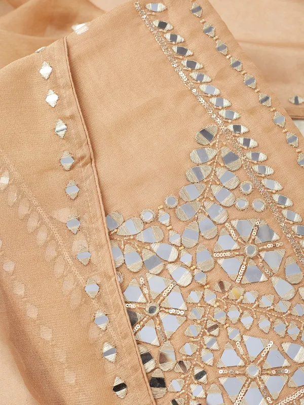Light_Brown_Mirrorwork_Tissue_Unstitched_Salwar_Suit