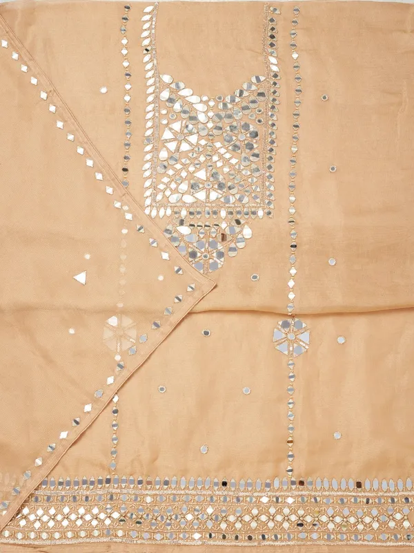 Light_Brown_Mirrorwork_Tissue_Unstitched_Salwar_Suit