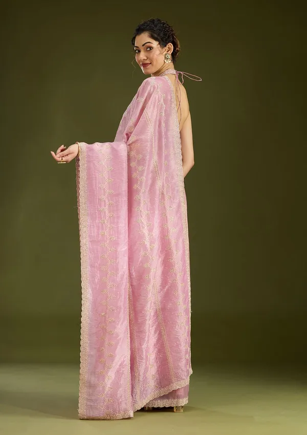 Pink_Stonework_Gold_Tissue_Saree
