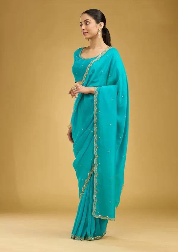 Blue_Cutwork_Tissue_Saree