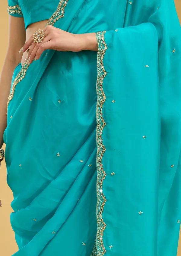 Blue_Cutwork_Tissue_Saree